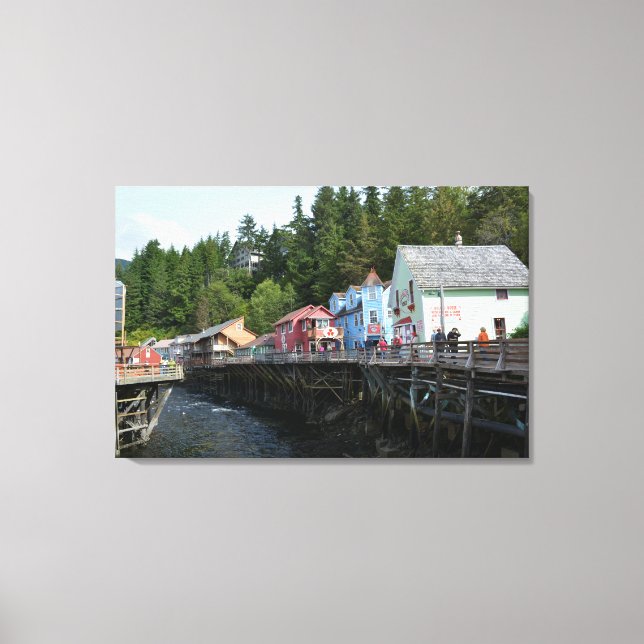 Creek Street in Ketchikan Canvas Print (Front)