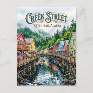 Creek Street USA Postcard