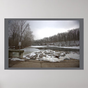 Creek Winter Waterscape Poster