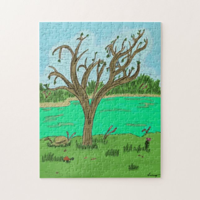 Creek with Tree Puzzle (Vertical)
