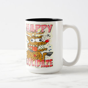 Creekrat Cartoon Studios Christmas 2024 Art Two-Tone Coffee Mug