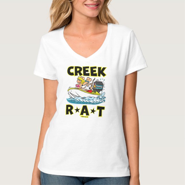 Creekrat Cartoon Studios Creek Rat Flivver Boat T-Shirt (Front)