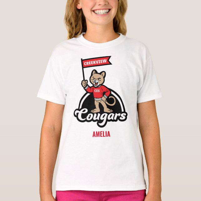Creekview Elementary Little Cougar Mascot T-Shirt (Front)