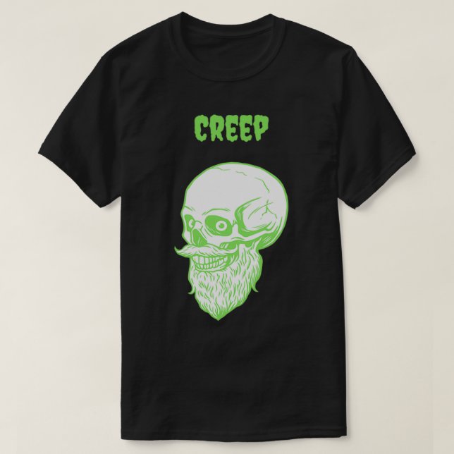 Creep Bearded Skull T-Shirt (Design Front)