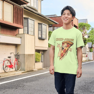 Creep-eroni Funny Halloween Pizza Food Pun  Tri-Blend Shirt