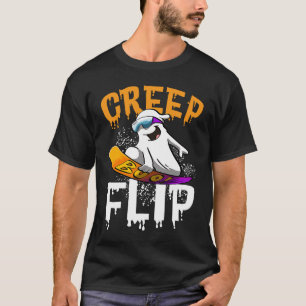 Creep Flip Ghost  Women Ghost Scary Halloween Day  T-Shirt