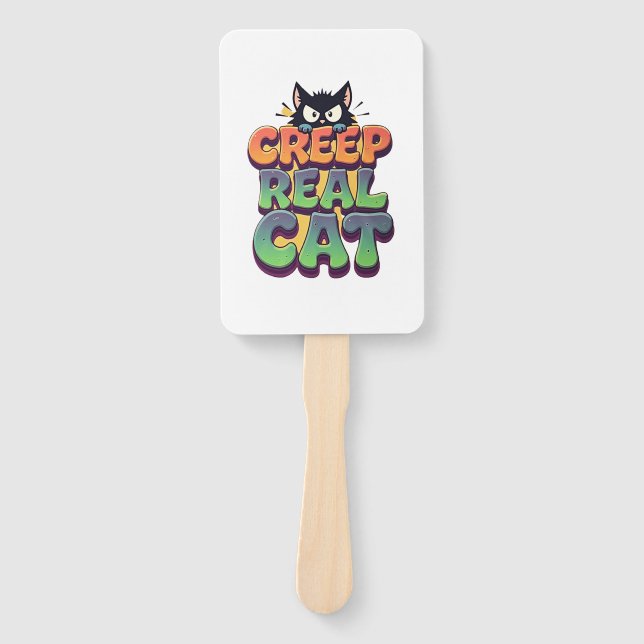 Creep It Real Cat Hand Fan (Front)