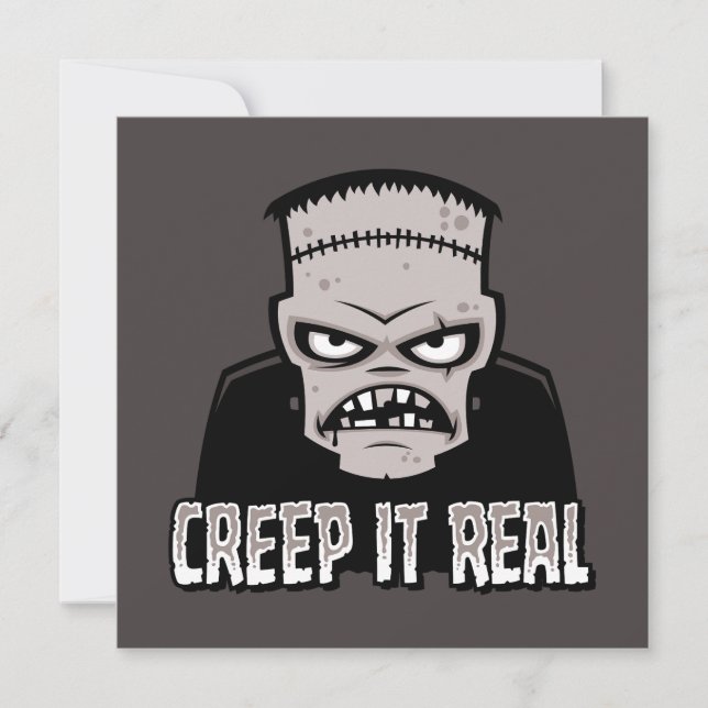 Creep It Real Classic Horror Frankenstein Design Card (Front)