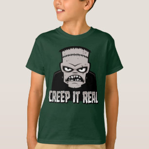 Creep It Real Classic Horror Frankenstein Design T-Shirt
