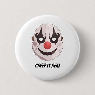 Creep It Real Creepy Clown Mask Halloween Graphic 6 Cm Round Badge