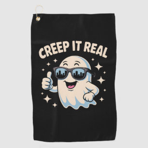 Creep It Real, Cute Halloween Ghost Golf Towel