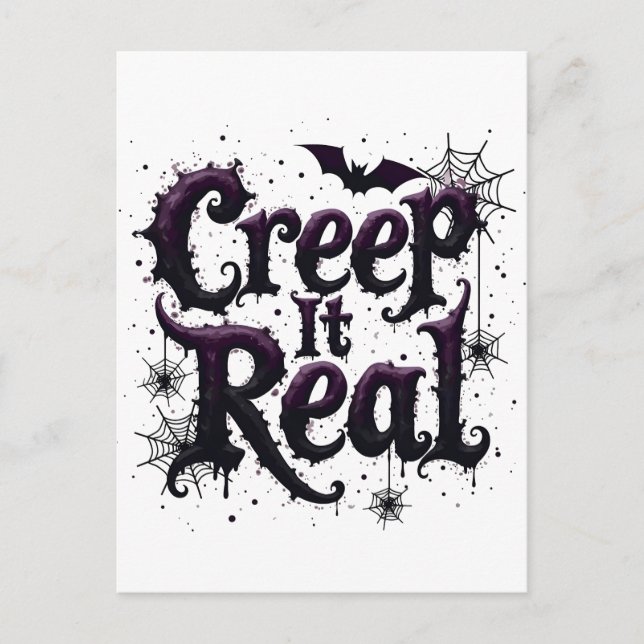 Creep It Real - Edgy Halloween Vibes Postcard (Front)