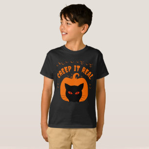 CREEP IT REAL FUNNY CAT HALLOWEEN T-Shirt