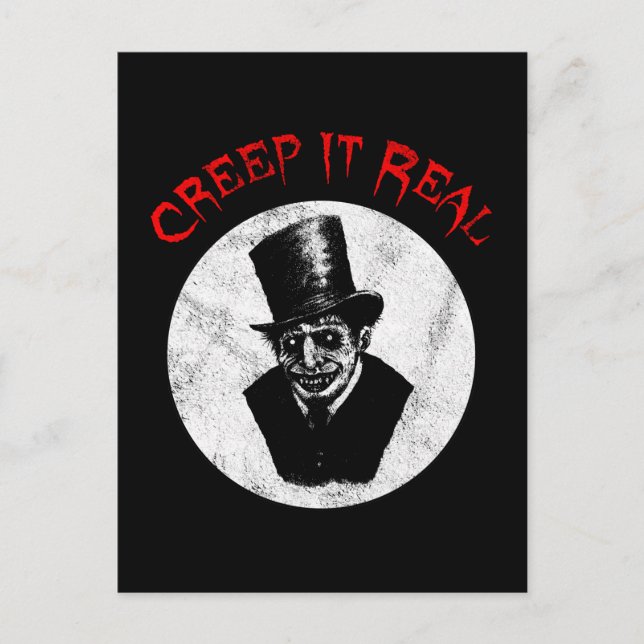 Creep It Real Funny Creepy Halloween Costume Postcard (Front)