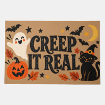 Creep It Real Funny Halloween Ghost Black Cat Pump
