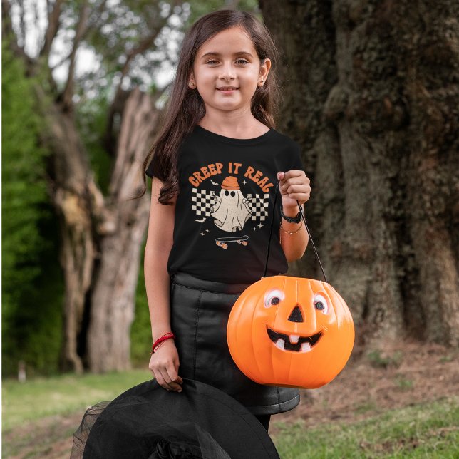 Creep It Real Funny Skater Ghost Halloween T-Shirt (Creator Uploaded)
