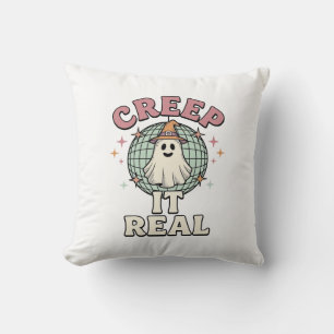 Creep It Real Ghost Disco Halloween Shirt Design_1 Cushion