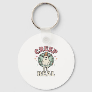 Creep It Real Ghost Disco Halloween Shirt Design_1 Key Ring