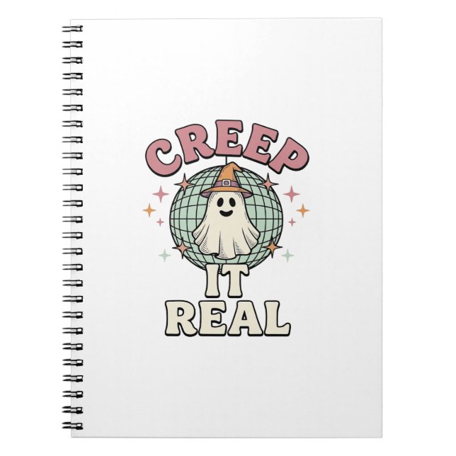 Creep It Real Ghost Disco Halloween Shirt Design_1 Notebook (Front)
