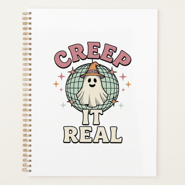 Creep It Real Ghost Disco Halloween Shirt Design_1 Planner (Front)