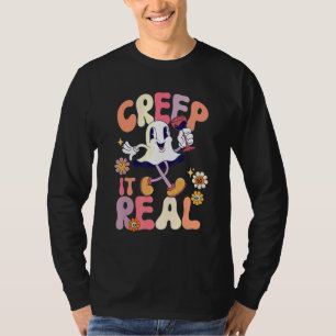 Creep It Real Ghost Halloween Costume Floral Groov T-Shirt