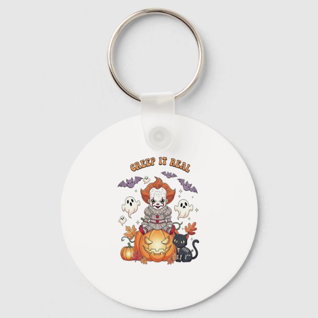 Creep It Real Halloween Clown Key Ring (Front)