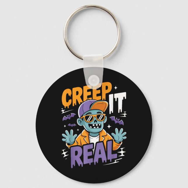 Creep It Real Halloween Costume Funny Key Ring (Front)