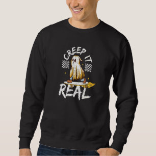 Creep It Real Halloween Creepin Ghost Boy Girl Ska Sweatshirt