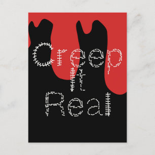 Creep it Real Hand Drawn Font Blood Halloween Postcard