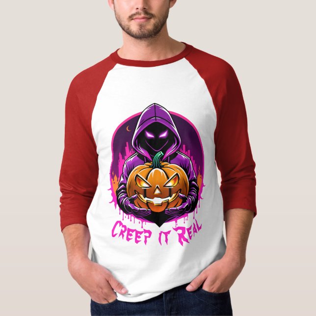 Creep it Real, Horror Halloween illustration T-Shirt (Front)