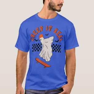 Creep It Real Retro Boo Ghost Boy Funny Halloween T-Shirt