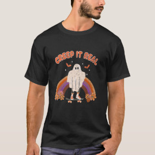 Creep It Real Scary Ghost Skyboard Halloween Costu T-Shirt