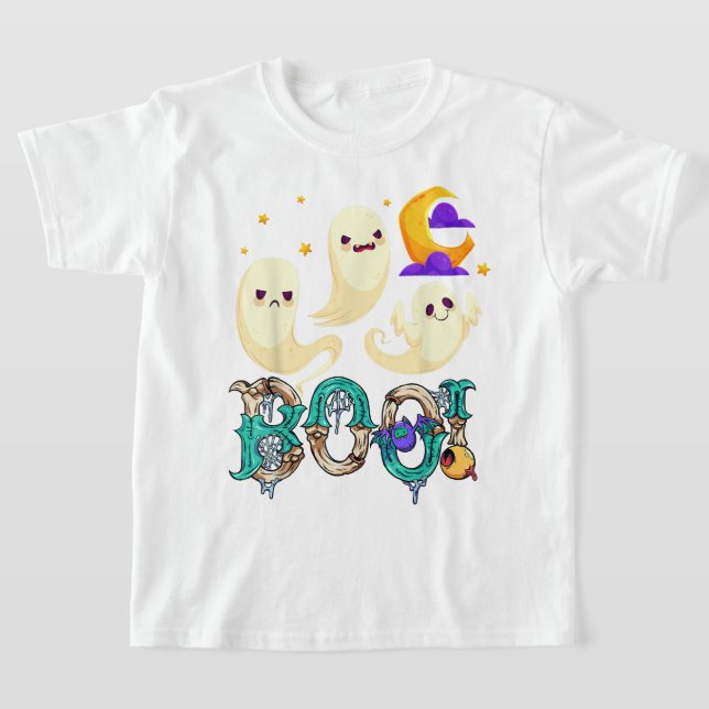 Creep It Real Skateboarding Ghost Retro Halloween  T-Shirt (Laydown)