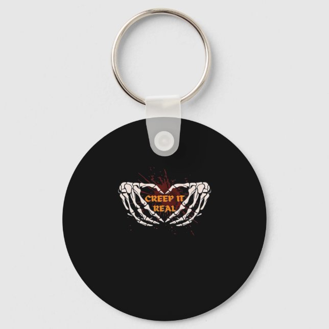 Creep It Real, Skeleton Hands Showing Heart Key Ring (Front)