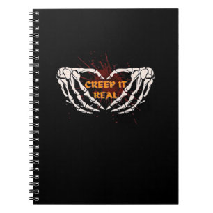 Creep It Real Skeleton Heart Hands Design Notebook