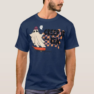 Creep It Real Spooky Ghost Groovy Hippie Halloween T-Shirt