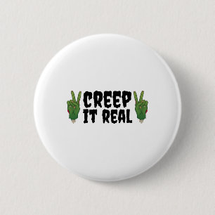 Creep It Real Zombie Hand Halloween Zombie 6 Cm Round Badge