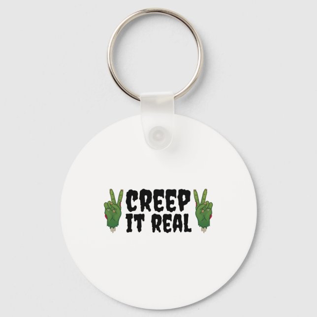 Creep It Real Zombie Hand Halloween Zombie  Key Ring (Front)