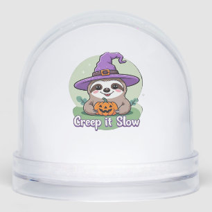 Creep It Slow � Cute Halloween Sloth Shirt with Pu Snowglobe