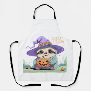 Creep It Slow � Cute Sloth Halloween Shirt  Funny  Apron