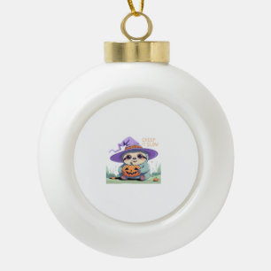 Creep It Slow � Cute Sloth Halloween Shirt Funny Ceramic Ball Christmas Ornament