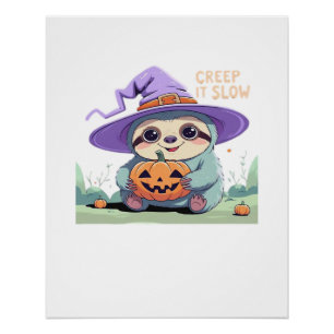 Creep It Slow � Cute Sloth Halloween Shirt  Funny  Poster