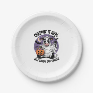 Creepin’ Cow Halloween Paper Plate