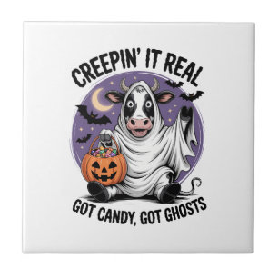 Creepin� Cow Halloween Tile
