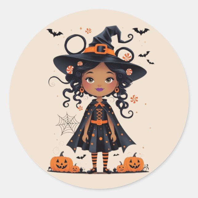 Creepin it Cute this Halloween Classic Round Sticker (Front)