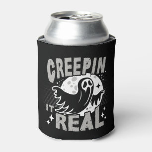 Creepin It Real Funny Ghost Halloween Costume Can Cooler