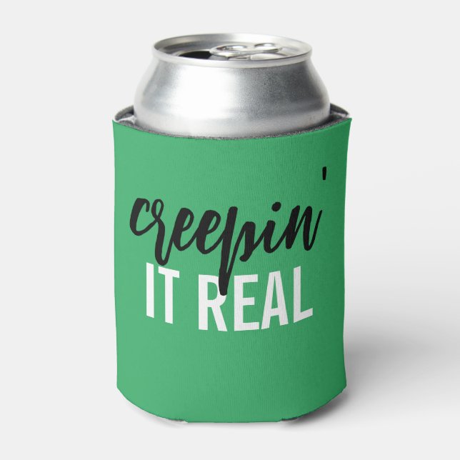 Creepin' it Real Funny Halloween Can Cooler (Can Front)