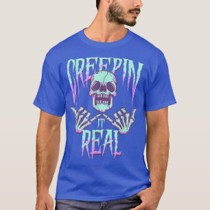 Creepin It Real Pastel Goth Skeleton Emo Punk Goth T-Shirt