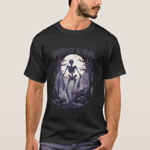 Creepin It Real Spooky Skeleton Haunted Forest Hal T-Shirt