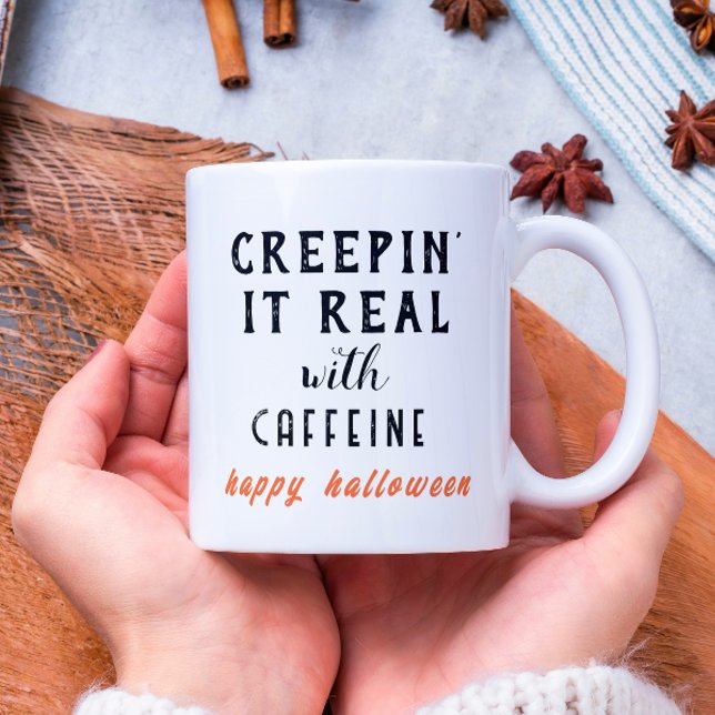 Creepin' It Real White Halloween Coffee Mug (Creator Uploaded)